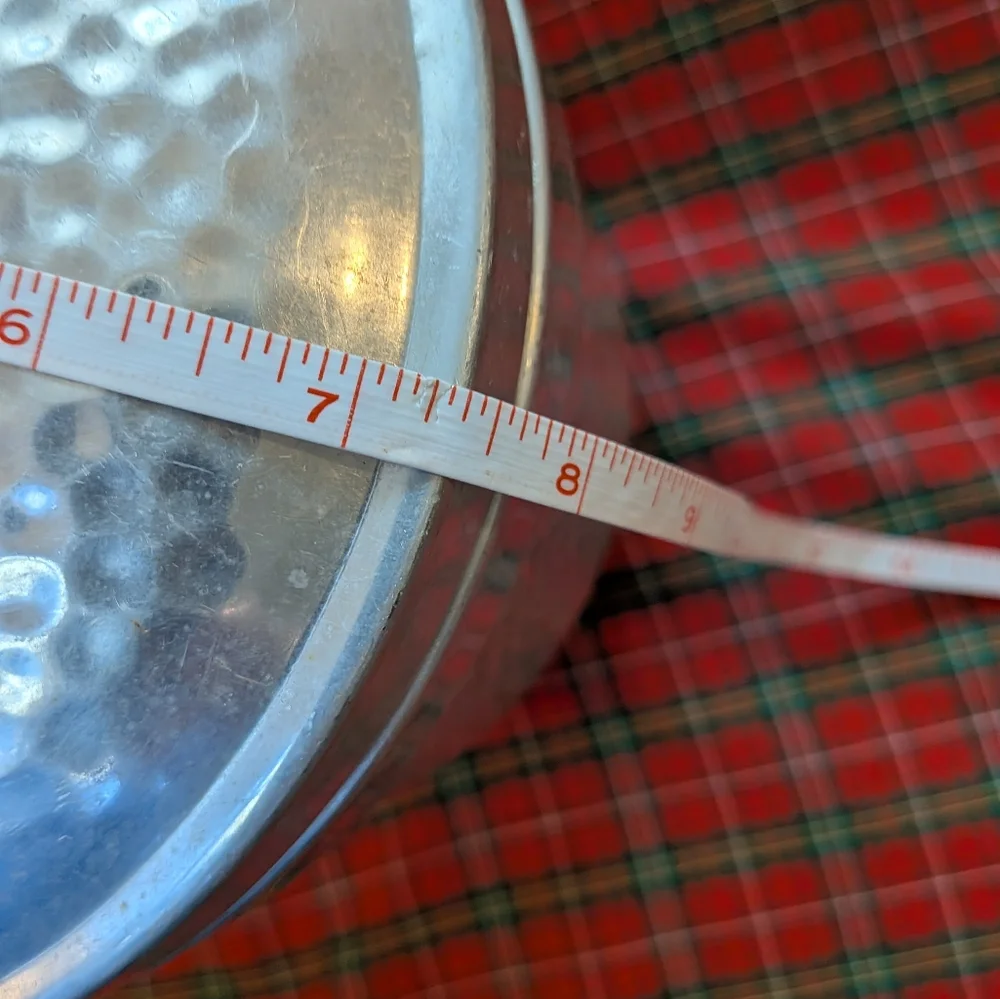 MCM Italian Silver Hammered Aluminum Ice Bucket 1950's
